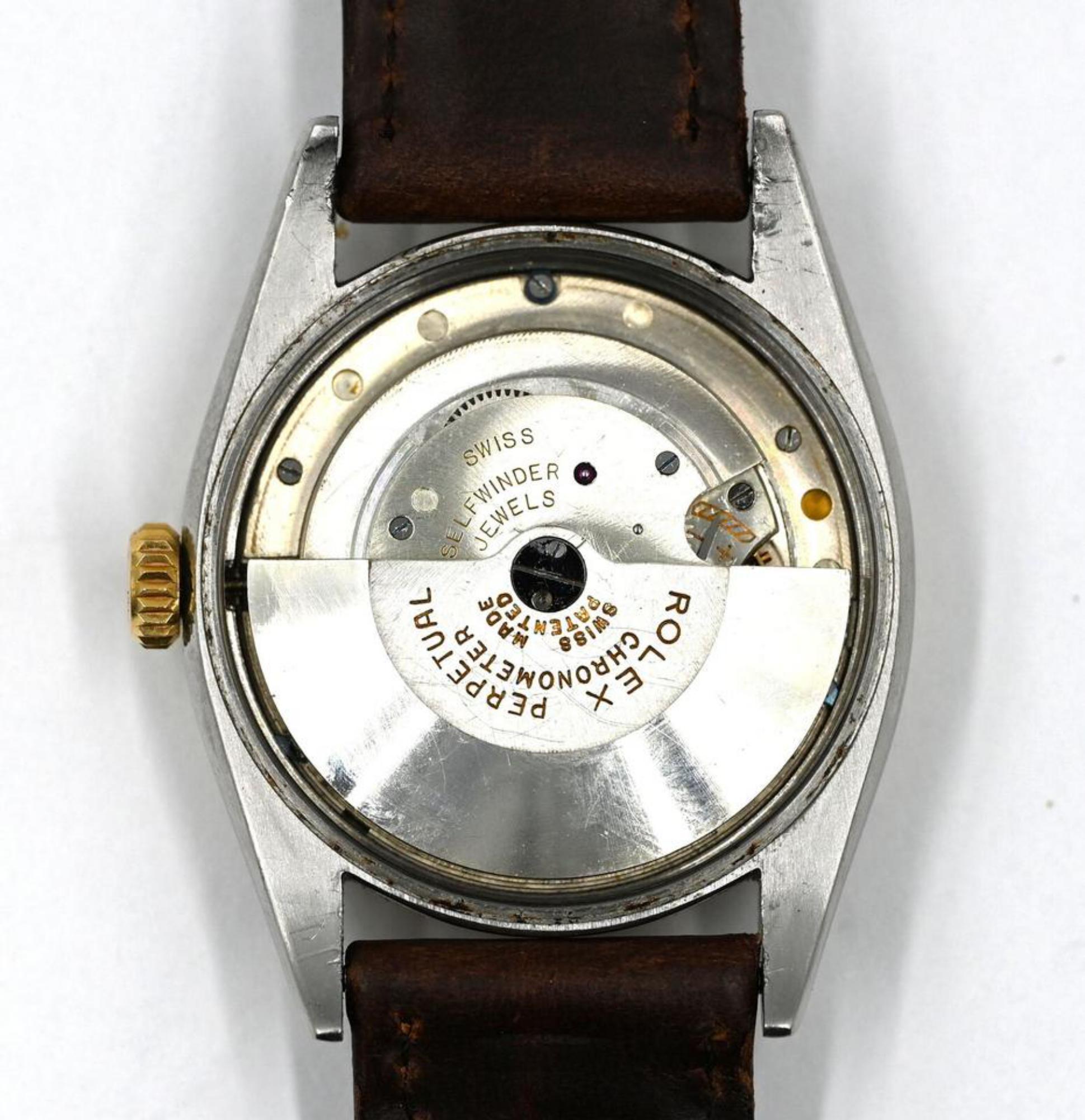 Rolex c1953 14k Oyster Perpetual Datejust Ref 6105 Bubble Back Watch 16r222s For Sale 1