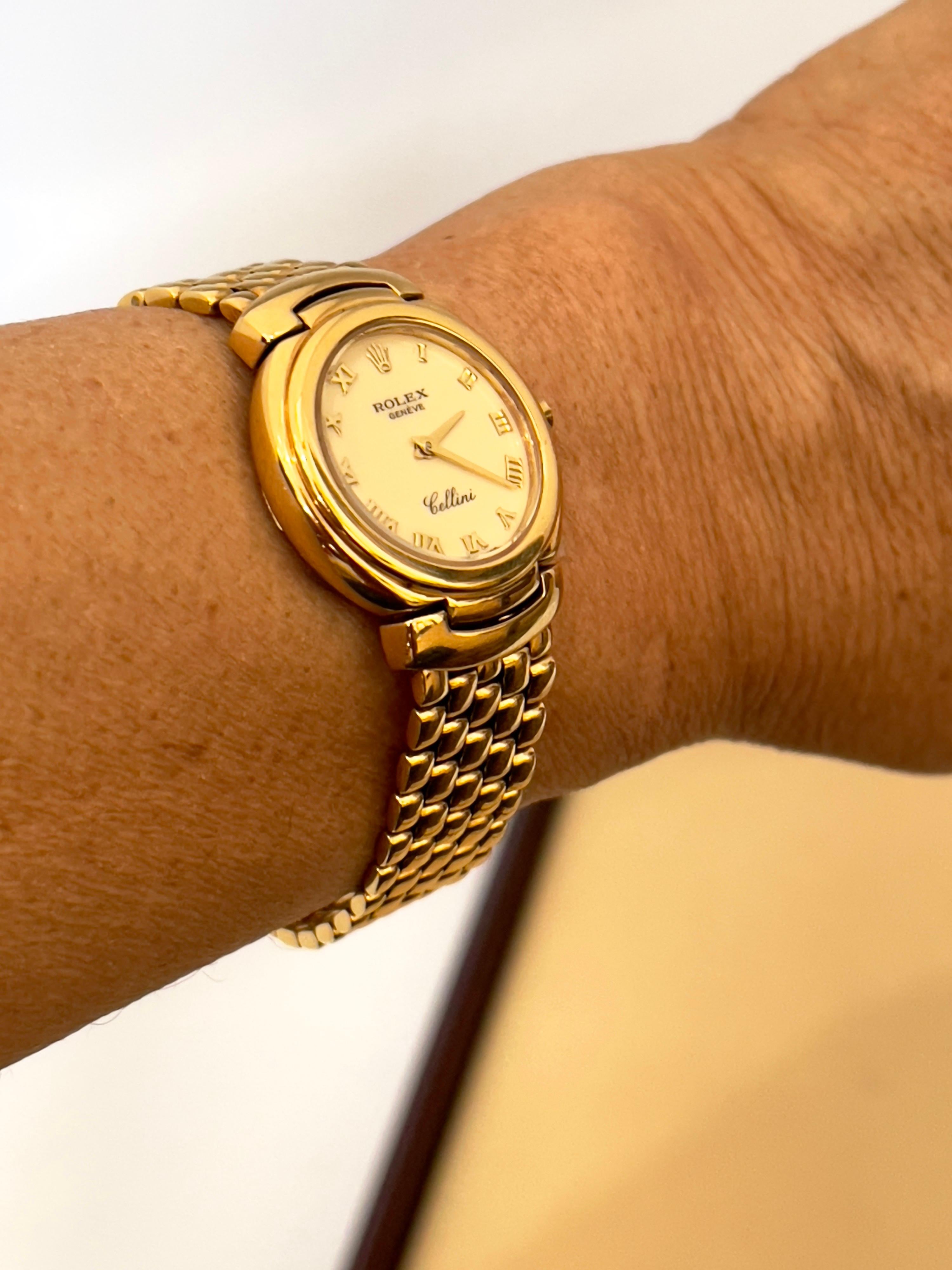 Women's Rolex 'Cellini' 18 Karat Gold Mother of Pearl Watch 66.5 Grams