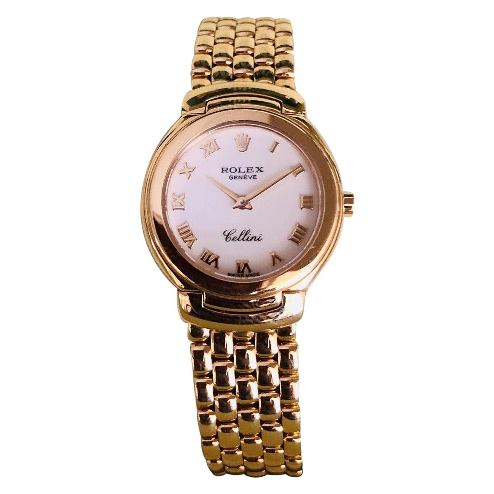 Rolex 'Cellini' 18 Karat Gold Mother of Pearl Watch 66.5 Grams
