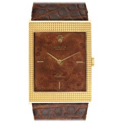 Rolex Cellini 18 Karat Yellow Gold Wooden Dial Vintage Men's Watch 4127