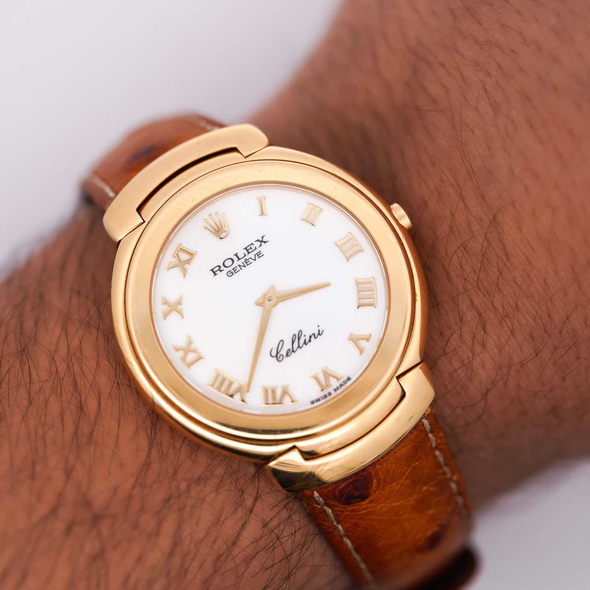 Rolex Cellini 18K Gold 37mm 6623 On Leather Watch Box and Papers For Sale 6