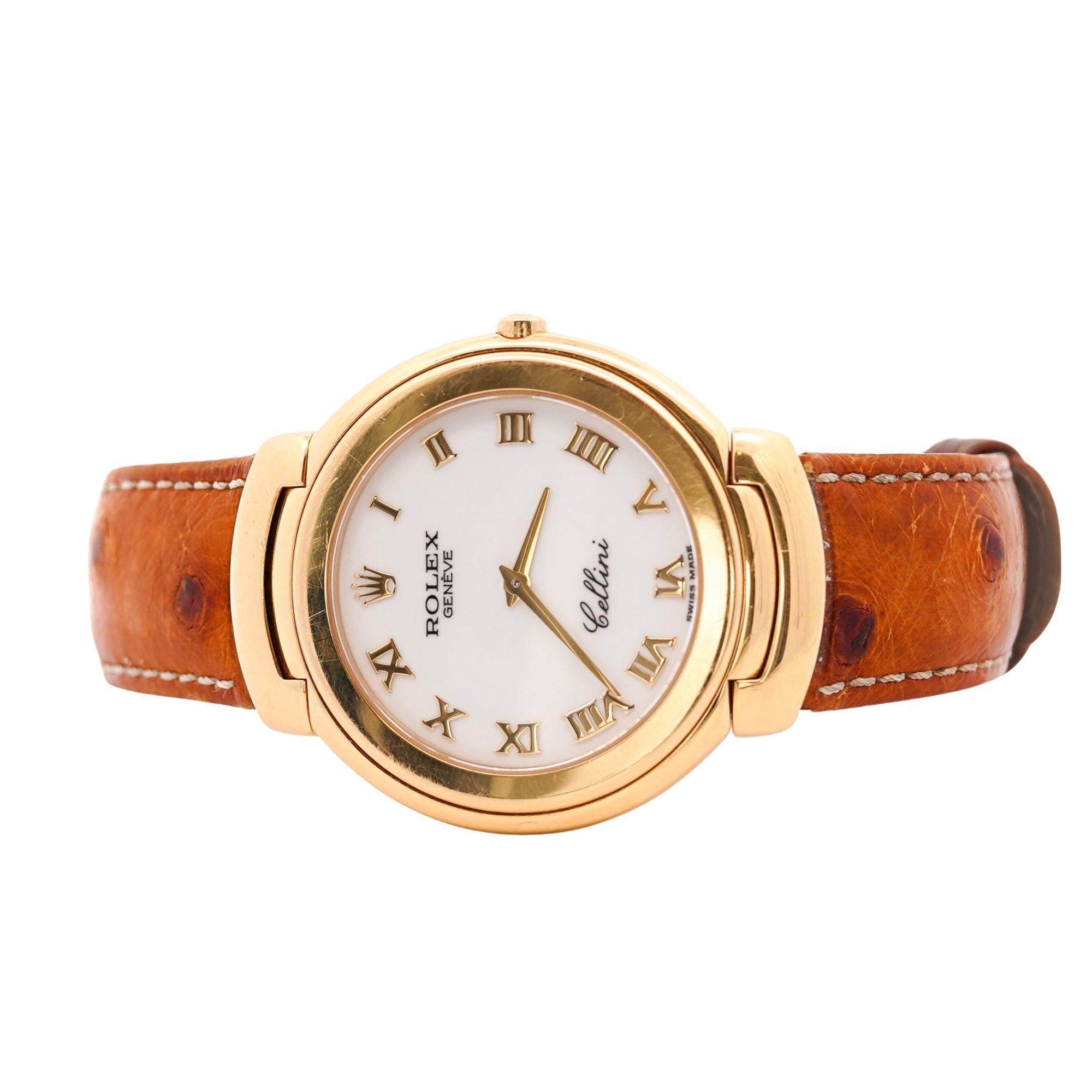 Rolex Cellini 18K Gold 37mm 6623 On Leather Watch Box and Papers For Sale 2