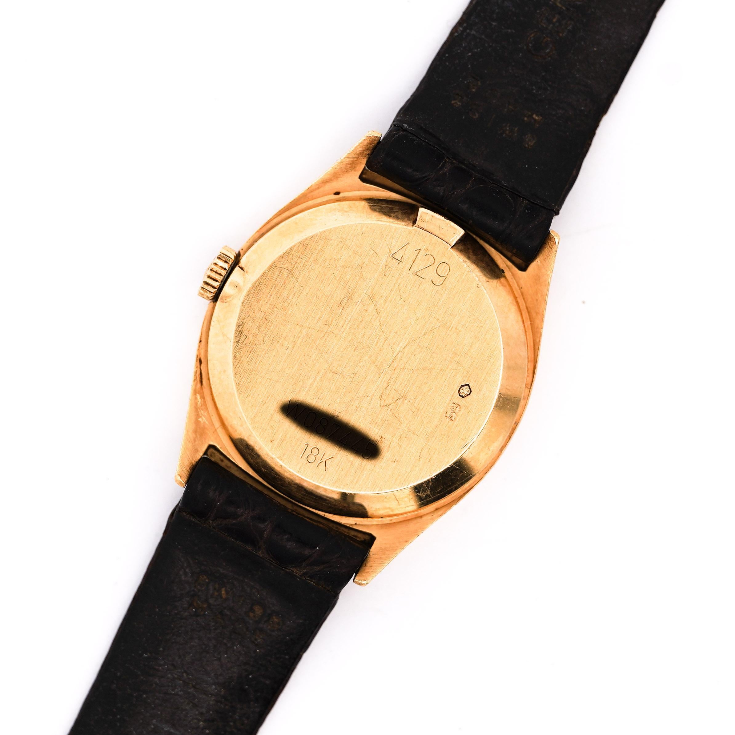Reloj Rolex Cellini Oro 18K 4129 Manual Champán Esfera 25mm Piel en venta 5