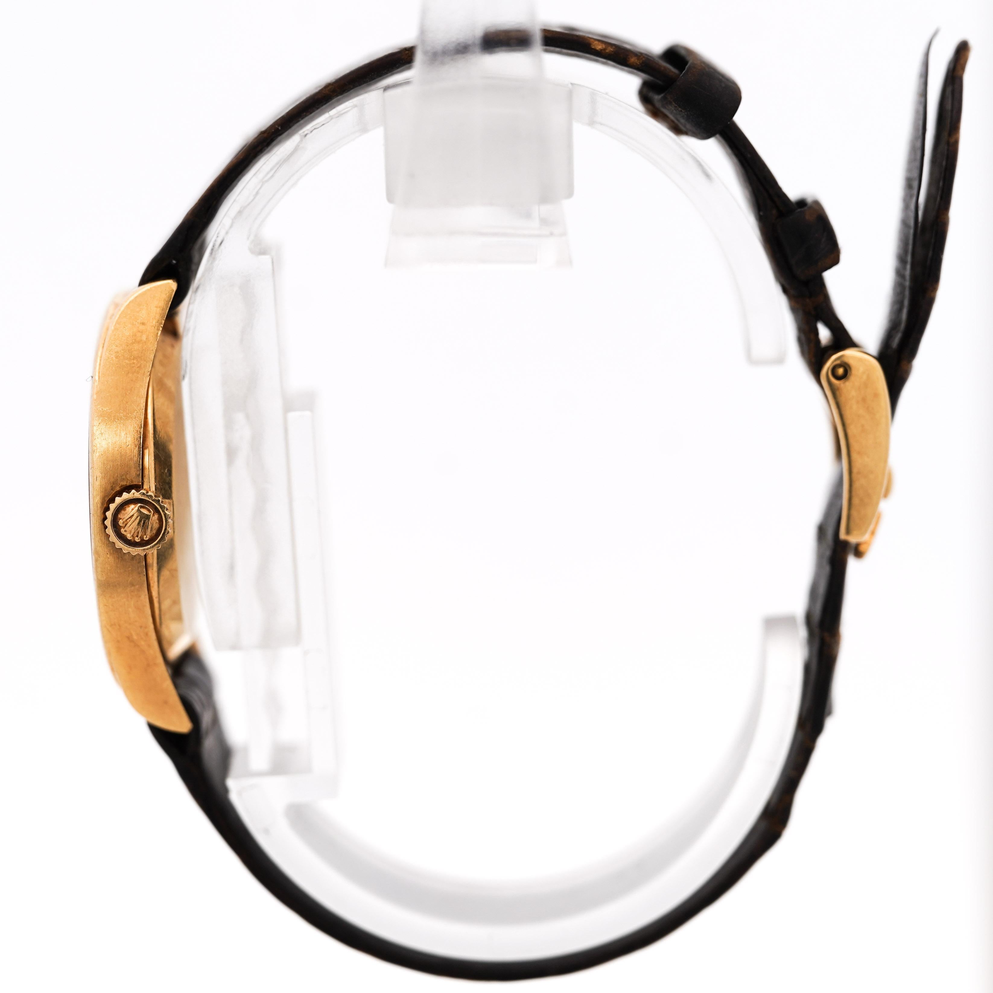 Reloj Rolex Cellini Oro 18K 4129 Manual Champán Esfera 25mm Piel en venta 3