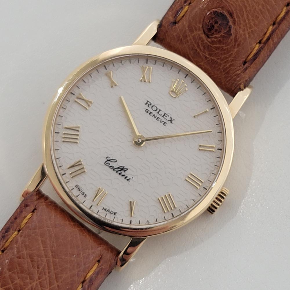 De las mujeres Rolex Cellini Oro de 18 quilates 5109 Reloj de vestir para señora de los años 70 con esfera computarizada de 27 mm RA638 en venta