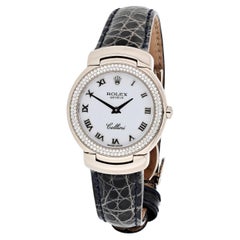 Rolex Cellini 18K White Gold Cellissima 26mm Dial Diamond Bezel 6671 Watch 