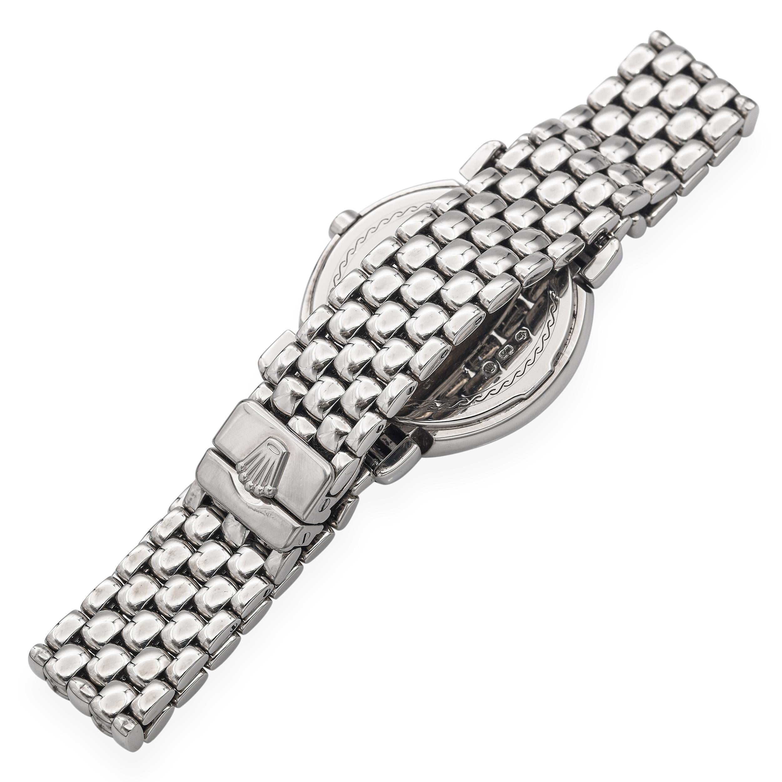 Rolex Cellini 18k Weißgold Diamant Damenuhr Ref. 6671 im Angebot 4