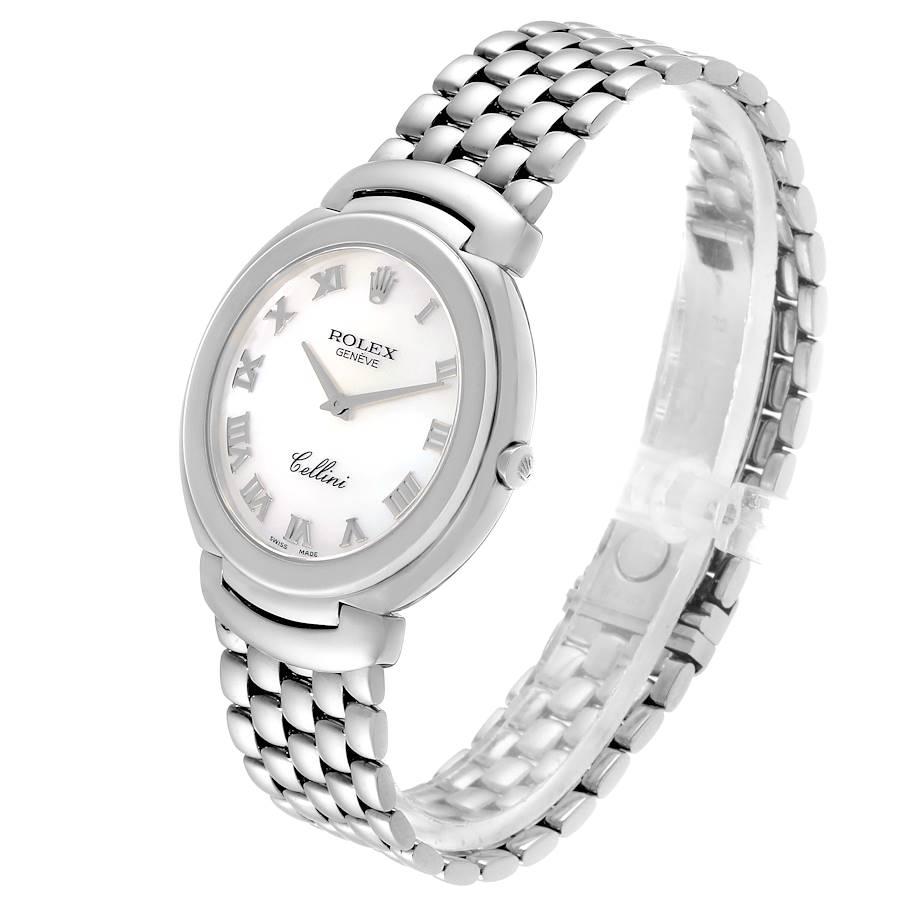 De los hombres Reloj de caballero Rolex Cellini de oro blanco de 18 quilates con esfera nacarada 6623 en venta