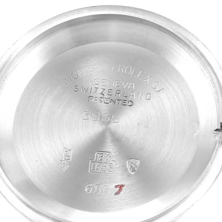 Rolex Cellini: 18 Karat Weißgold Silber Zifferblatt Vintage Herrenuhr 3838 im Angebot 4