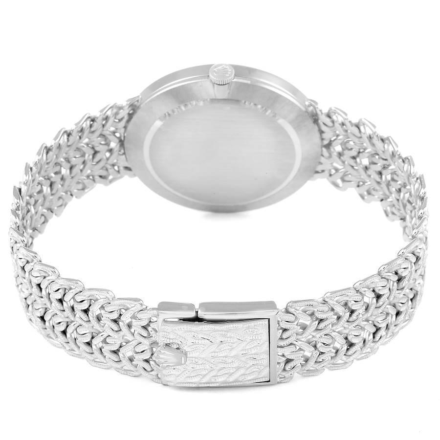 Rolex Cellini: 18 Karat Weißgold Silber Zifferblatt Vintage Herrenuhr 3838 im Angebot 6