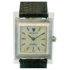 Rolex Cellini 18K White Gold Ultra Thin Texture Case Watch
