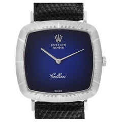Rolex Cellini 18k White Gold Vignette Dial Mens Vintage Watch 4320