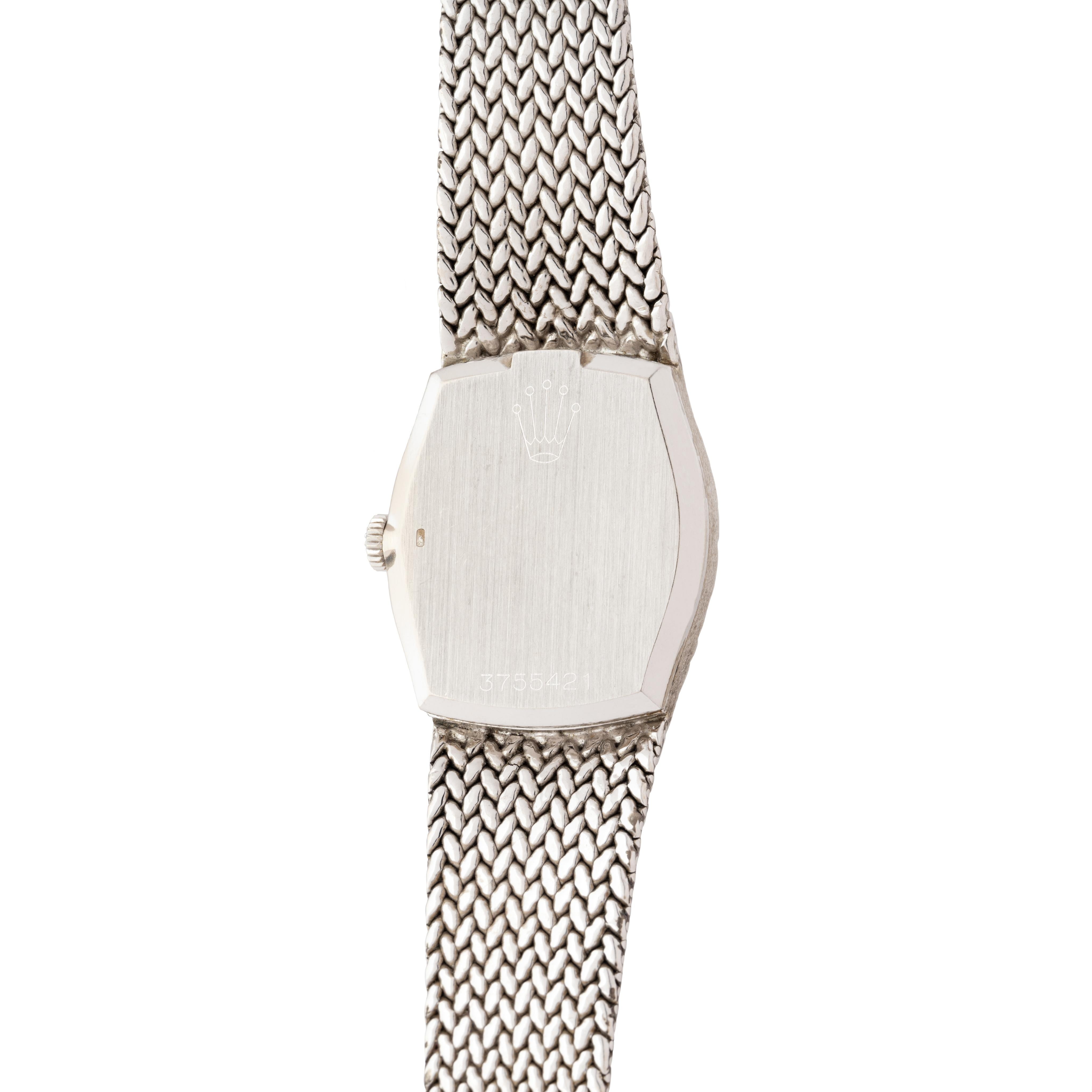 Rolex Cellini 18K White Gold With Rare Blue Vignette Dial 1974 1
