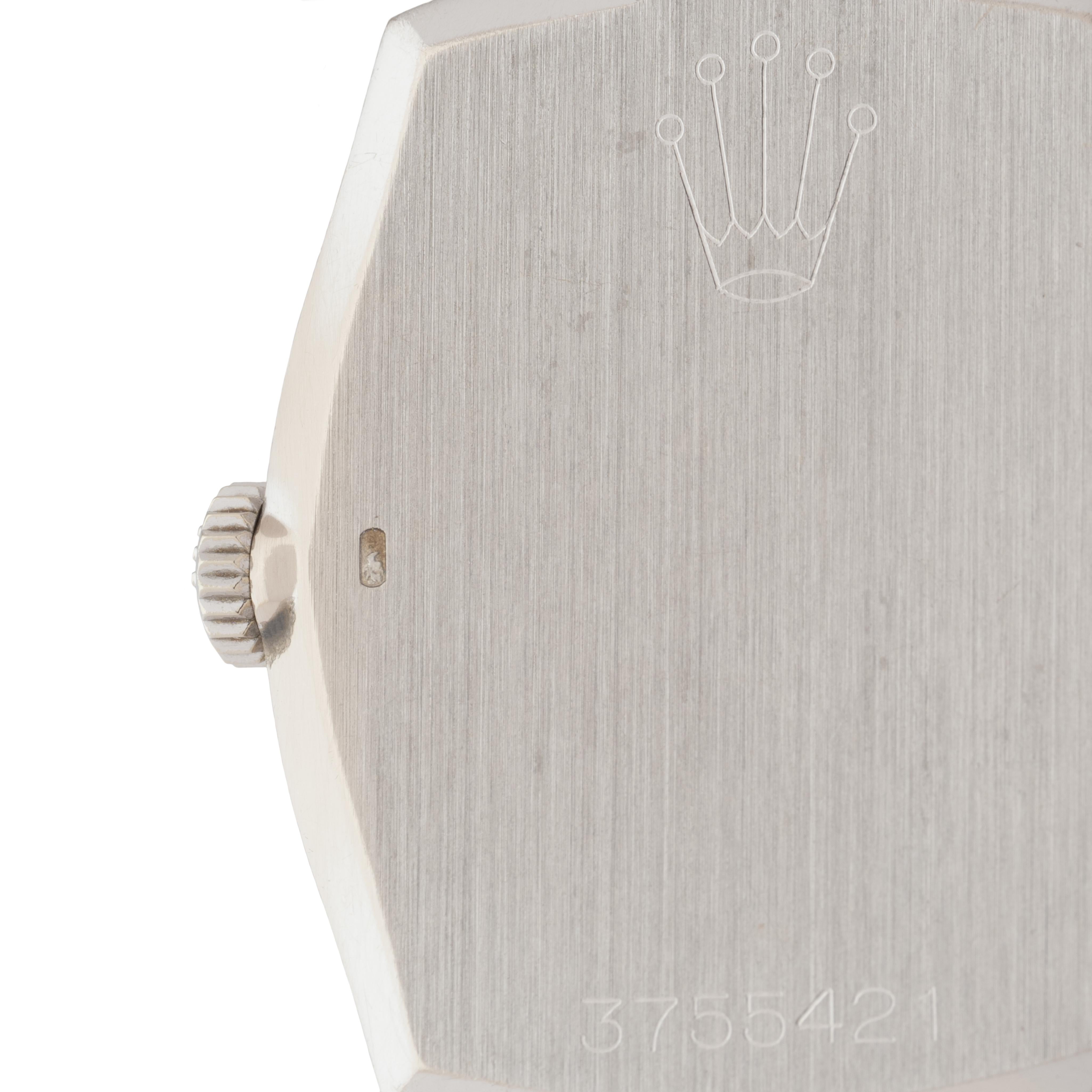 Rolex Cellini 18K White Gold With Rare Blue Vignette Dial 1974 2
