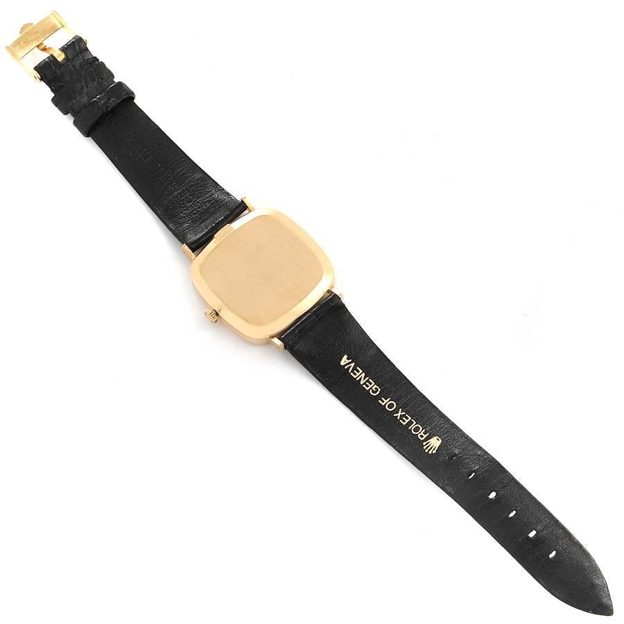Rolex Cellini 18k Gelbgold Schwarze Vintage-Herrenuhr 4114 Box Papiere im Angebot 7