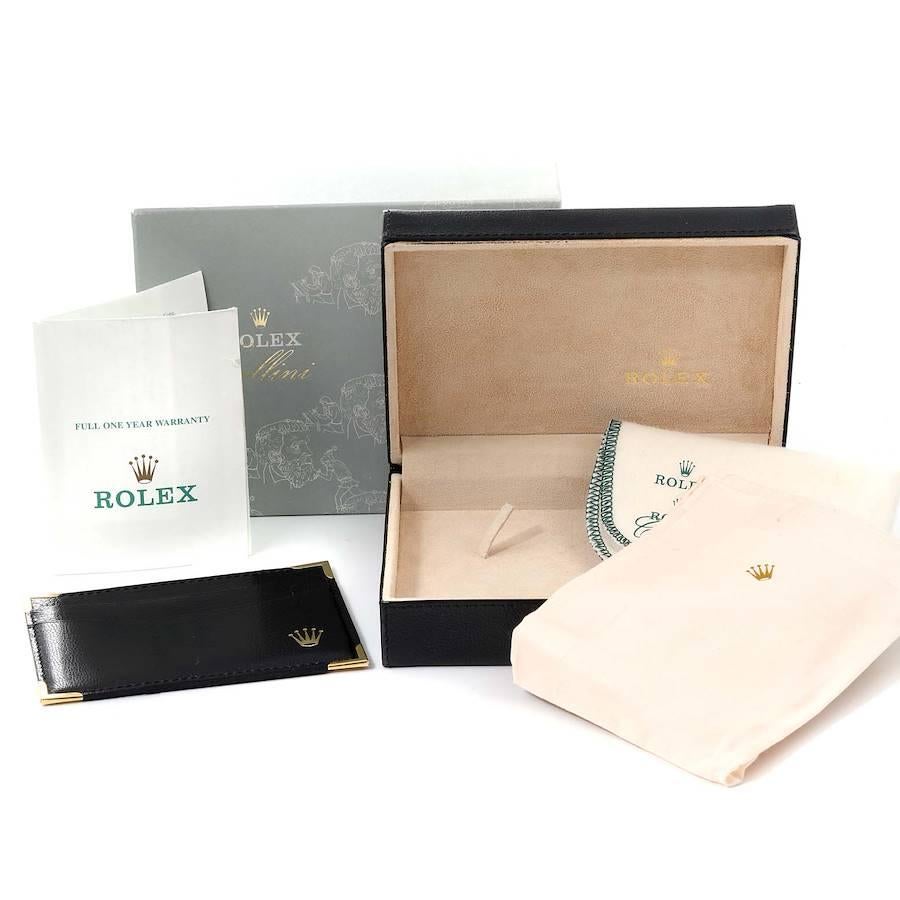 Rolex Cellini 18k Gelbgold Schwarze Vintage-Herrenuhr 4114 Box Papiere im Angebot 9