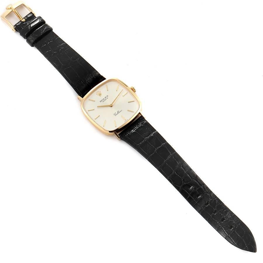 Rolex Cellini 18k Gelbgold Schwarze Vintage-Herrenuhr 4114 Box Papiere im Angebot 6