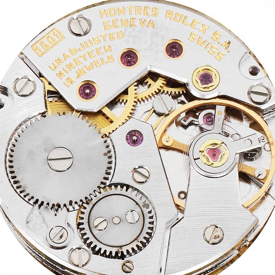 Rolex Cellini 18 Karat Yellow Gold Black Strap Men's Vintage Watch 4135 1