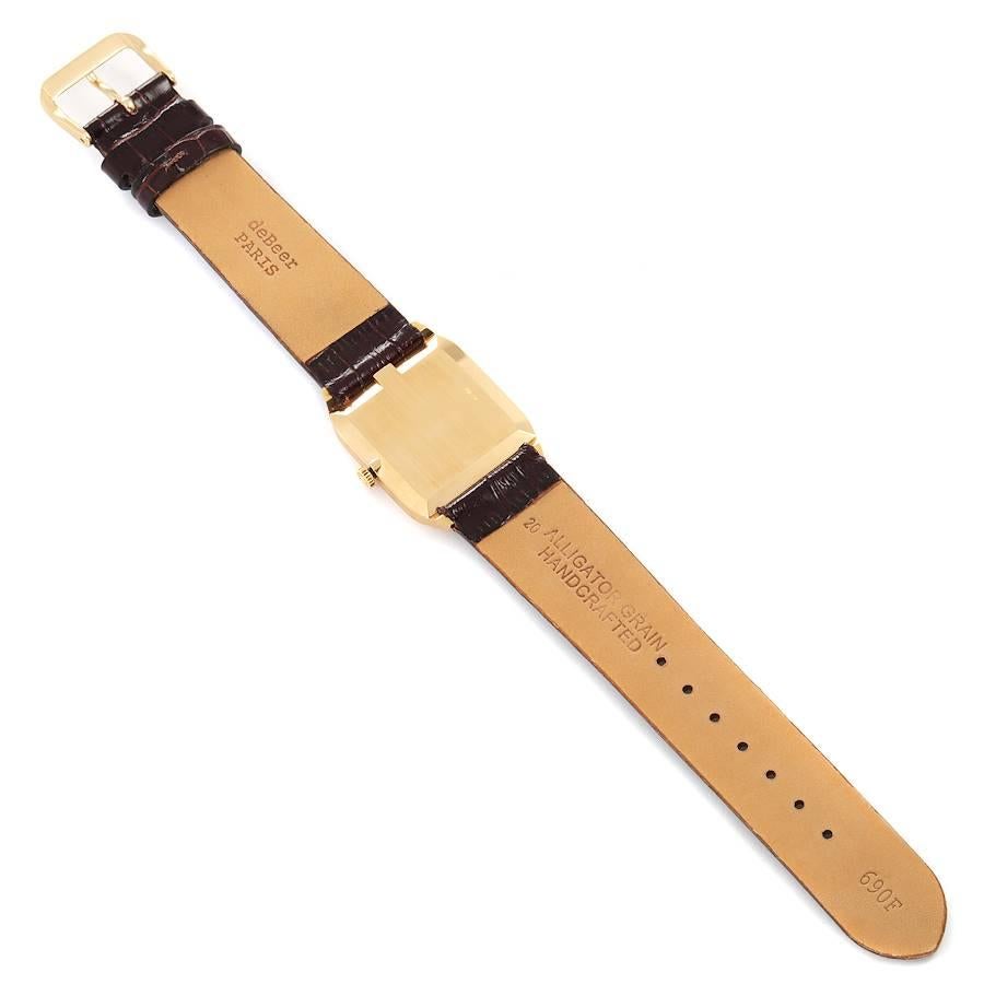 Rolex Cellini 18k Yellow Gold Brown Strap Mens Vintage Watch 4135 For Sale 3