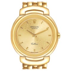 Rolex Cellini 18k Yellow Gold Champagne Anniversary Dial Men's Watch 6622