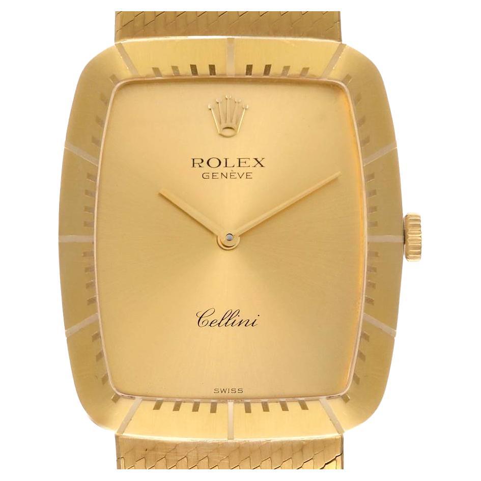 Rolex Cellini 18k Yellow Gold Champagne Dial Mens Vintage Watch 4322