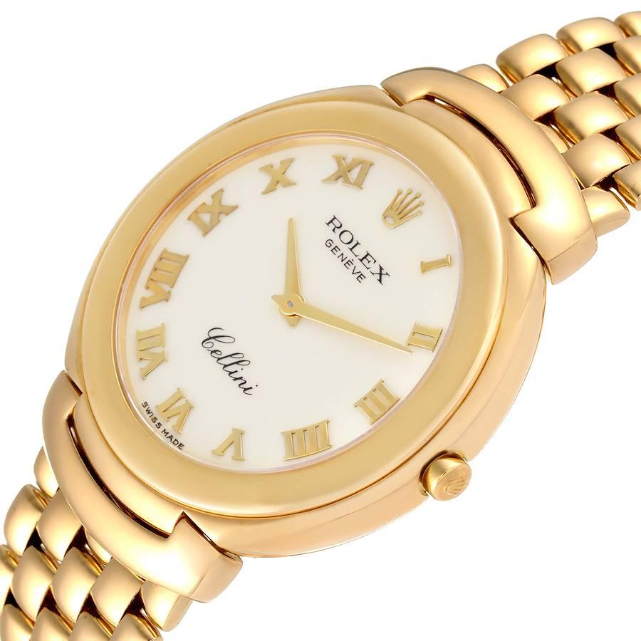 Rolex Cellini 18k Yellow Gold Ivory Roman Dial Mens Watch 6623 1