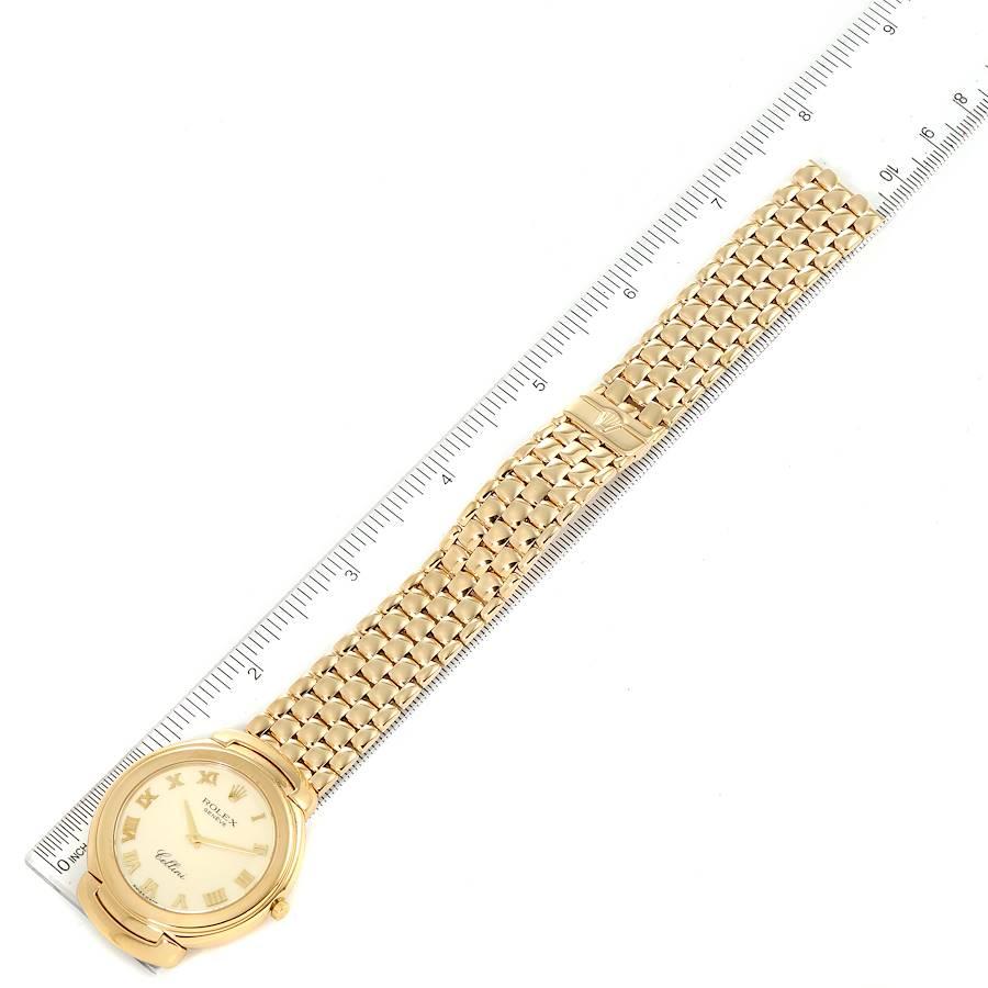 Rolex Cellini 18k Yellow Gold Ivory Roman Dial Mens Watch 6623 5