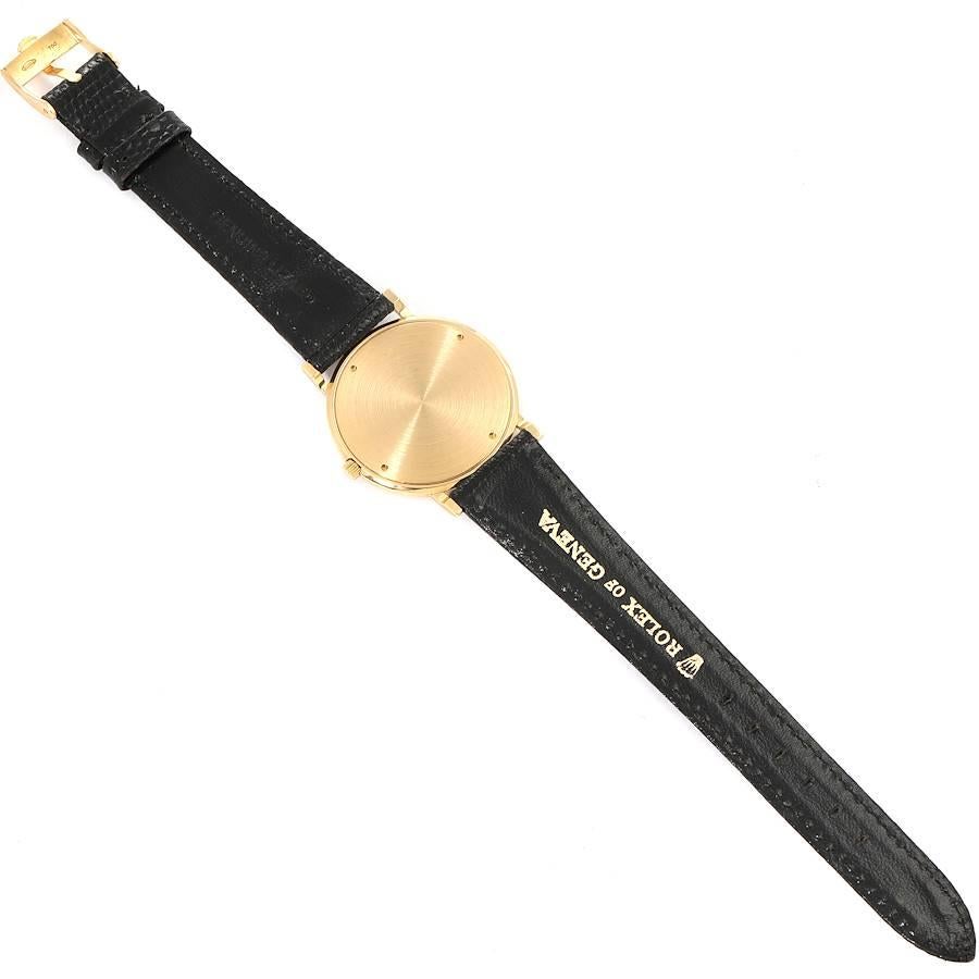 Rolex Cellini 18k Yellow Gold Silver Dial Vintage Mens Watch 9576 For Sale 4