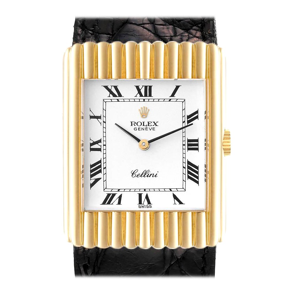 Rolex Cellini 18K Gelbgold Weißes Zifferblatt Vintage Herrenuhr 4016