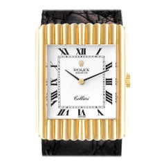 Rolex Cellini 18K Gelbgold Weißes Zifferblatt Vintage Herrenuhr 4016