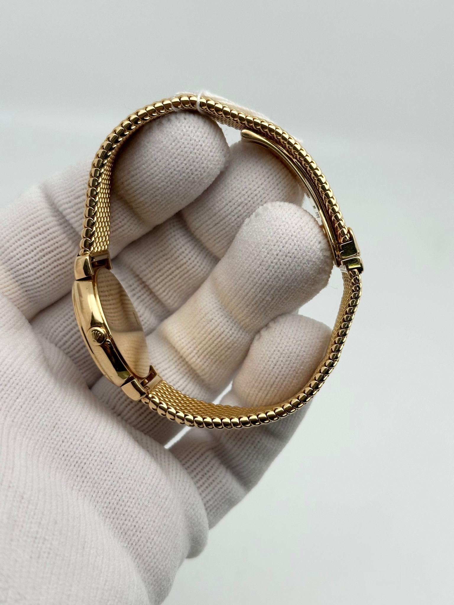 Rolex Cellini 18K Yellow Gold White Roman Dial Quartz Watch 6621 Box/Paper 5