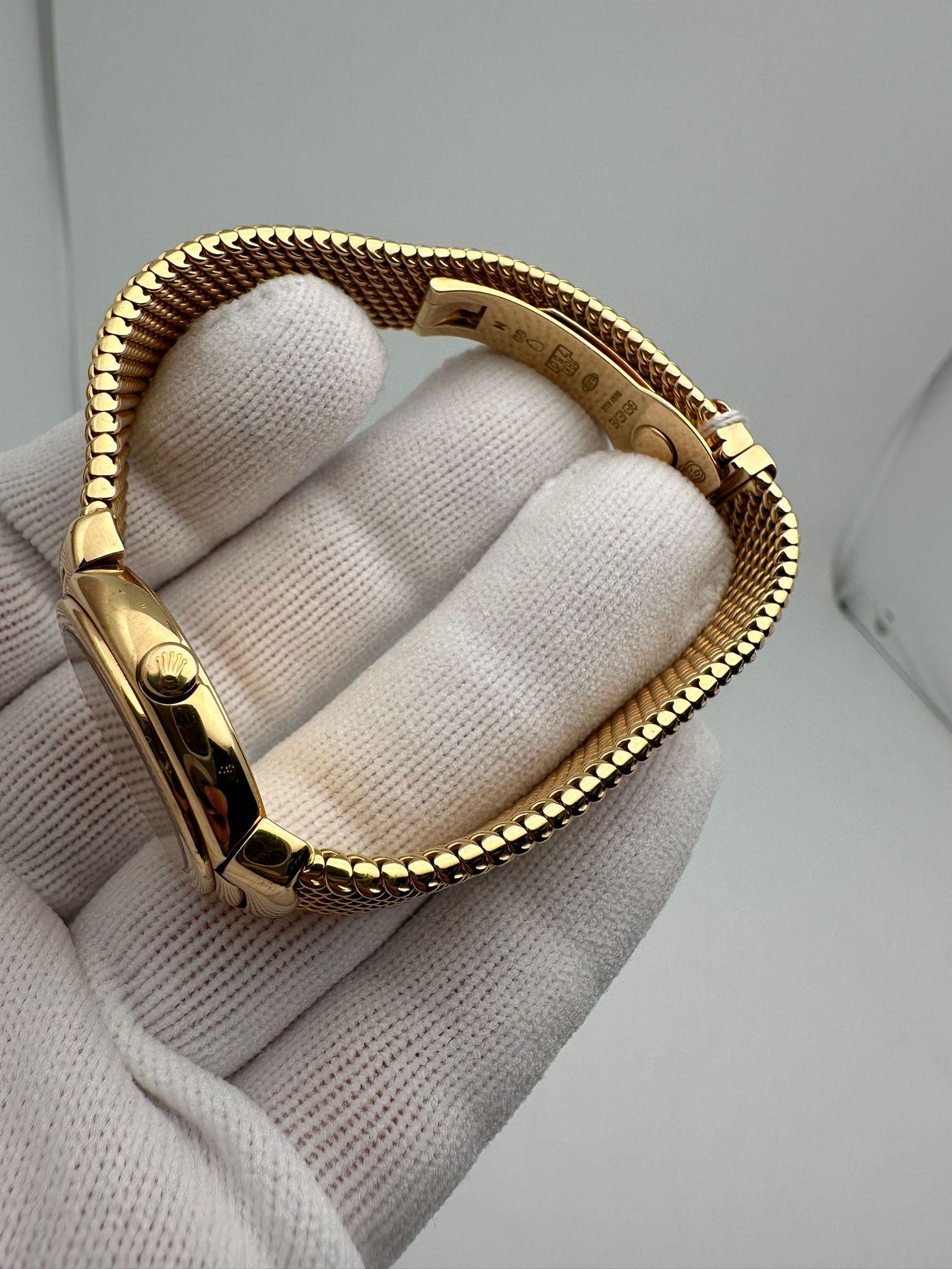 Rolex Cellini 18K Yellow Gold White Roman Dial Quartz Watch 6621 Box/Paper 6