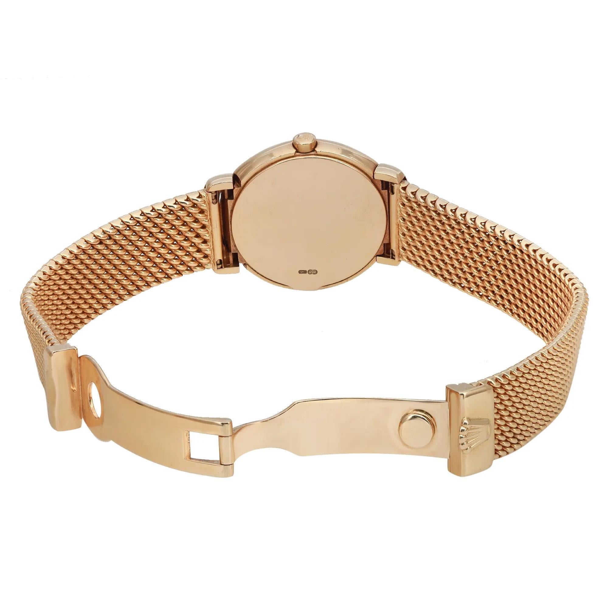 Rolex Cellini 18K Yellow Gold White Roman Dial Quartz Watch 6621 Box/Paper 1