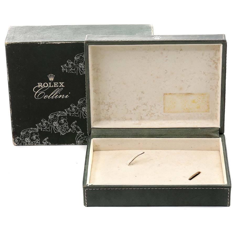 Rolex Cellini 18 Karat Gelbgold Holz Zifferblatt Vintage Herrenuhr 4122 im Angebot 8