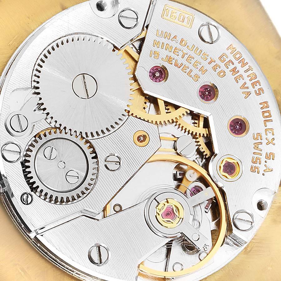 Rolex Cellini 18 Karat Gelbgold Holz Zifferblatt Vintage Herrenuhr 4122 im Angebot 4