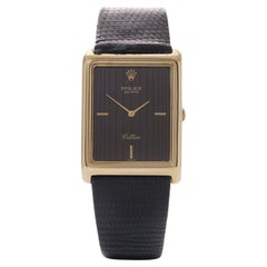 Retro Rolex Cellini 18kt gold ladies manual winding wristwatch, Ref. Number 4105 