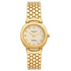 Rolex Cellini Ivory Roman Dial Yellow Gold Ladies Watch 6621