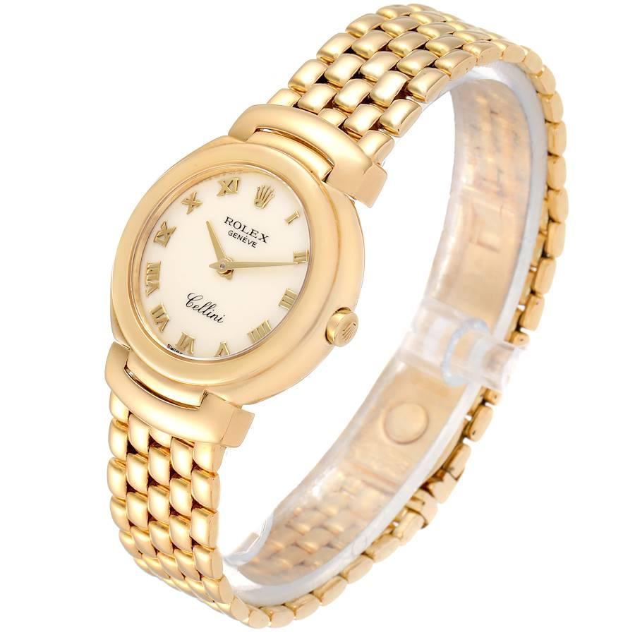 Women's Rolex Cellini Ivory Roman Dial Yellow Gold Ladies Watch 6621