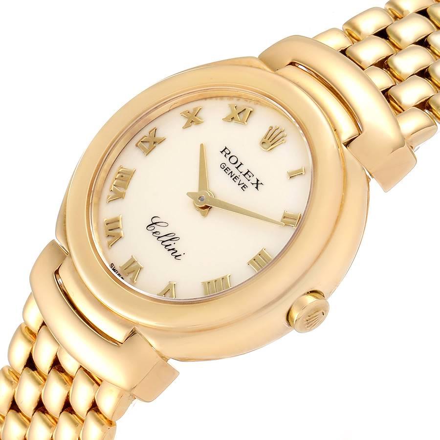 Rolex Cellini Ivory Roman Dial Yellow Gold Ladies Watch 6621 1