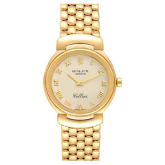 Rolex Cellini Ivory Roman Dial Yellow Gold Ladies Watch 6621
