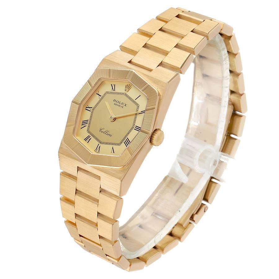 Women's Rolex Cellini Octagonal 18 Karat Yellow Gold Ladies Watch 4360 For Sale