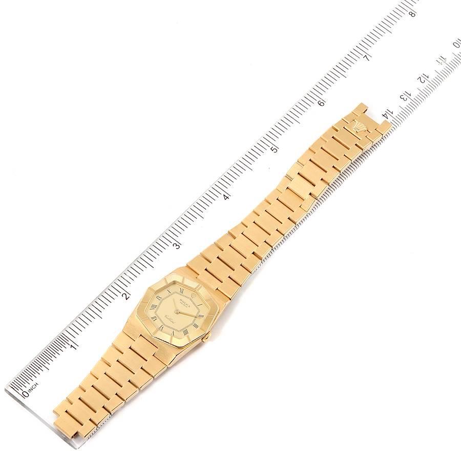 Rolex Cellini Octagonal 18 Karat Yellow Gold Ladies Watch 4360 For Sale 4