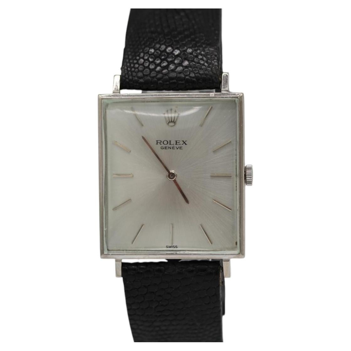 Rolex Cellini 3607 – 18ct White Gold 30 x 26mm Original Strap & Buckle 1960
