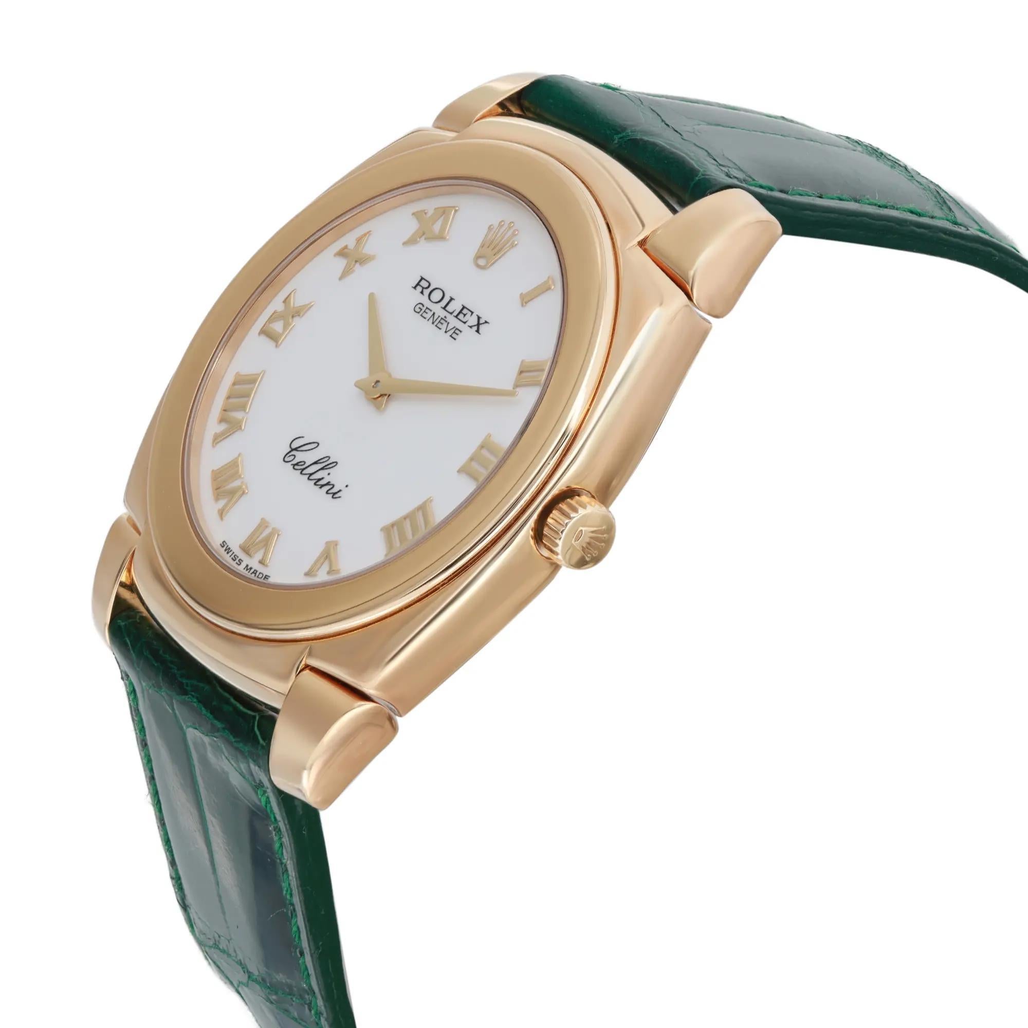 Rolex Cellini 36mm 18k Yellow Gold White Dial Manual Wind Watch 5330 In Good Condition In New York, NY