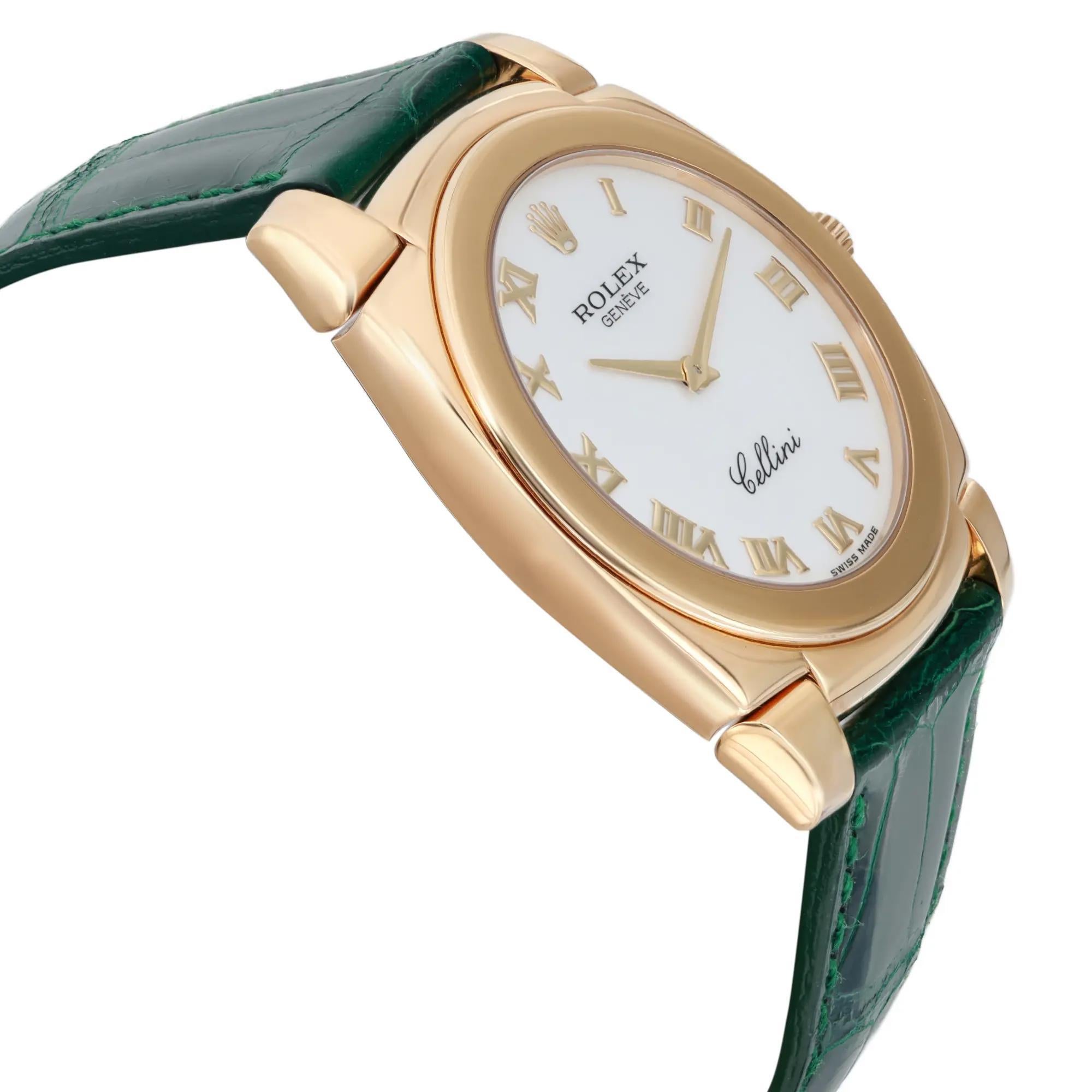 Women's Rolex Cellini 36mm 18k Yellow Gold White Dial Manual Wind Watch 5330