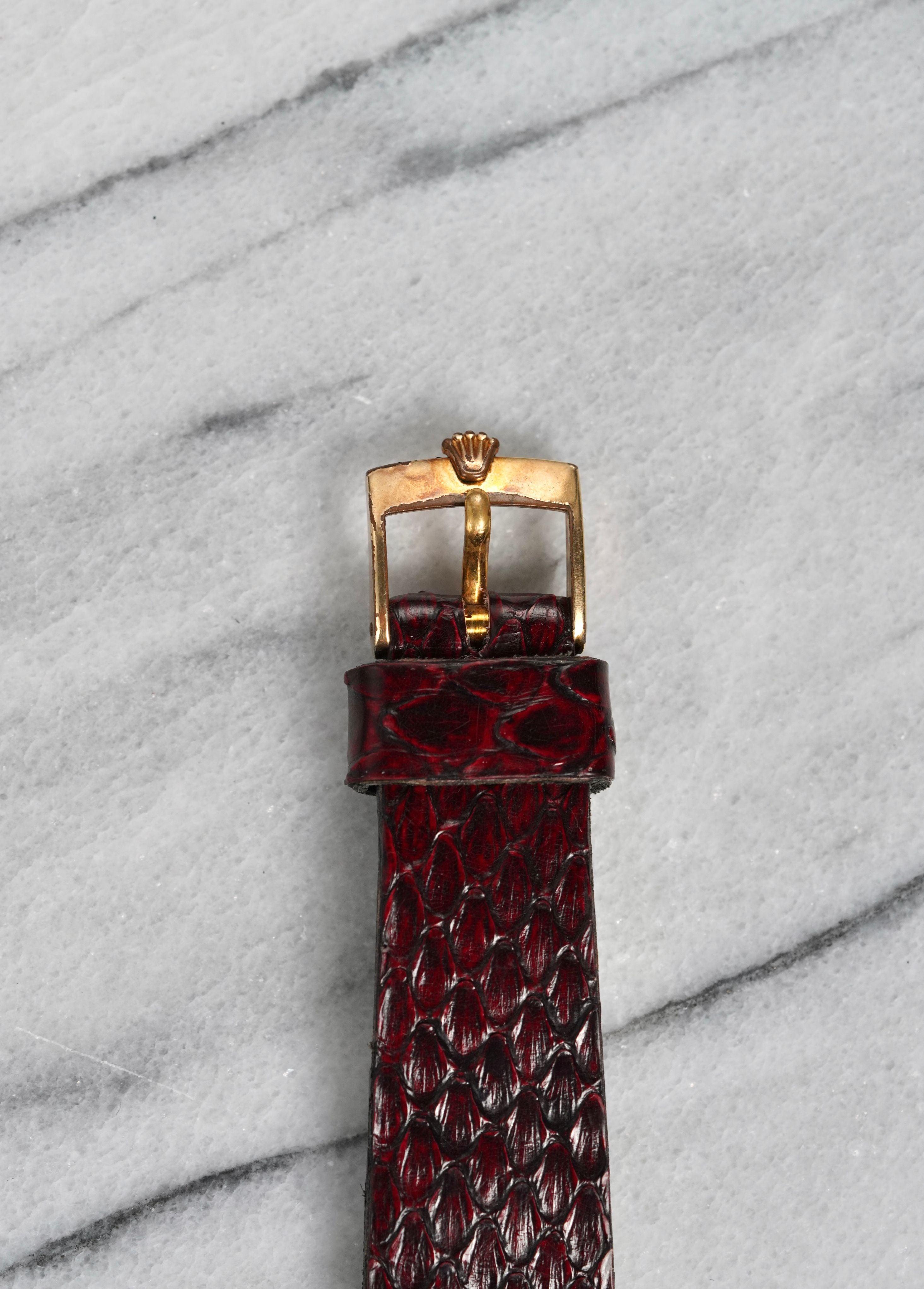 Rolex Cellini 3805 Uhr mit weißem römischen Zifferblatt aus 18K Gelbgold, 1970er Jahre für Damen oder Herren im Angebot