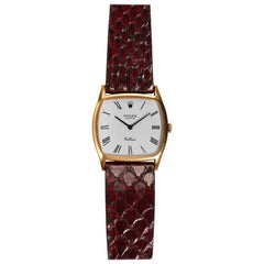 Rolex Cellini 3805 Uhr mit weißem römischen Zifferblatt aus 18K Gelbgold, 1970er Jahre