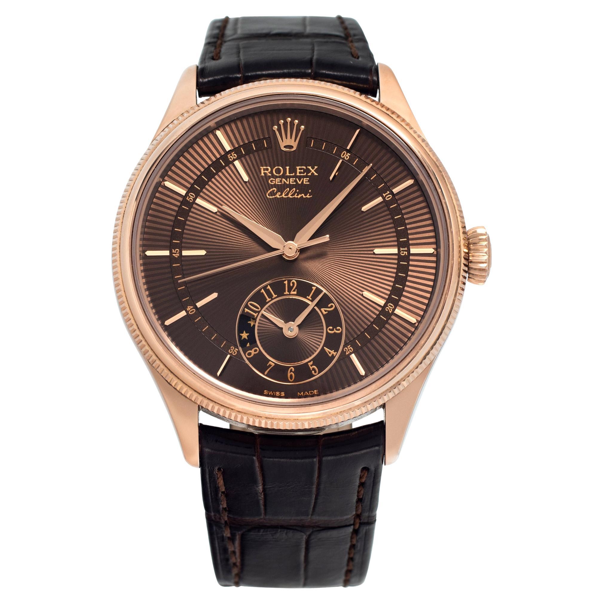 Rolex Cellini 18k Everose Gold Wristwatch Ref 50525