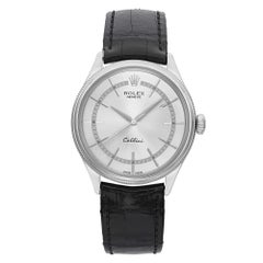 Used Rolex Cellini 39mm 18k White Gold Silver Dial Automatic Men Watch 50509