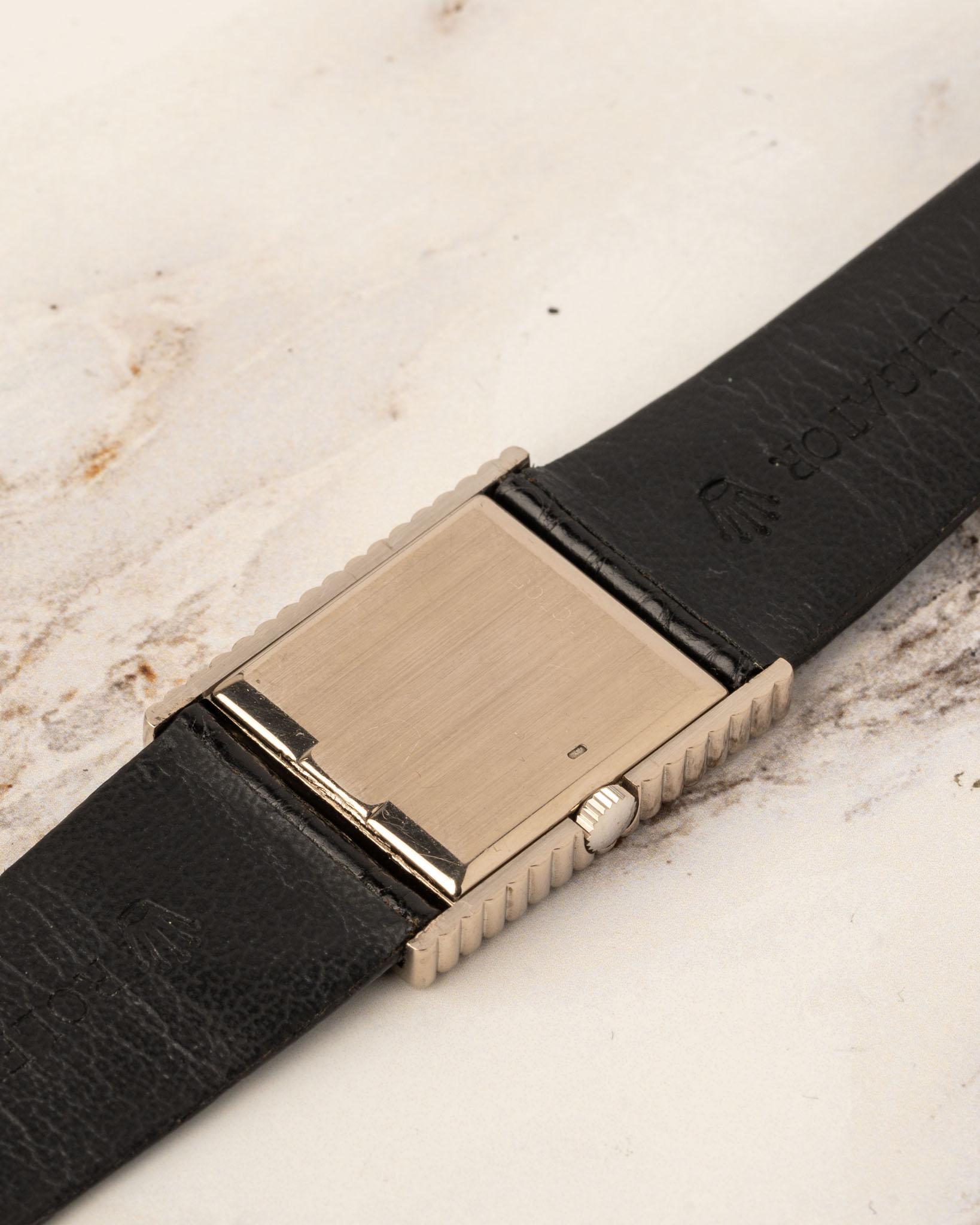 Rolex Cellini 4012 Bleu mauve cadran miroir 18k WG 3.6m Serial 1974 en vente 7